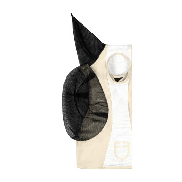 Masque anti-mouches Equestro bicolore en mesh After glow / blanc brillant Masque anti-mouches Equestro bicolore en mesh After glow / blanc brillant