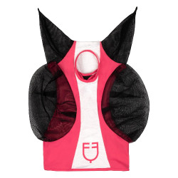 Masque anti-mouches Equestro bicolore en mesh Chèvrefeuille / blanc brillant