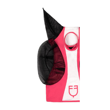 Masque anti-mouches Equestro bicolore en mesh Chèvrefeuille / blanc brillant