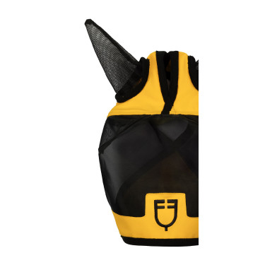 Masque anti-mouches Equestro avec logo frontal Jaune