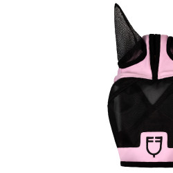 Masque anti-mouches Equestro avec logo frontal Bouquet orchidée Rose