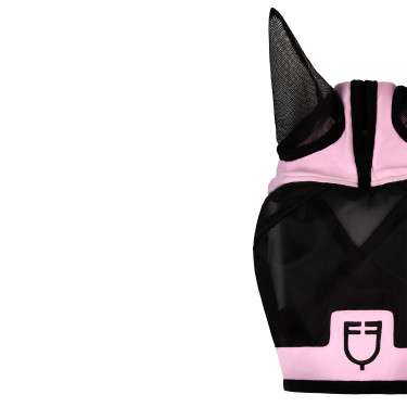 Masque anti-mouches Equestro avec logo frontal Bouquet orchidée Rose