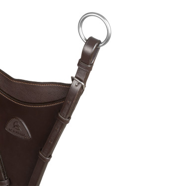 Martingale Acavallo attache bib en cuir Marron foncé
