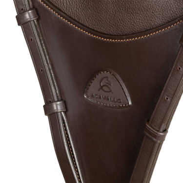 Martingale Acavallo attache bib en cuir Marron foncé