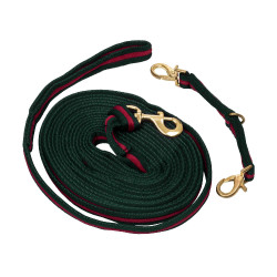 Longe de travail nylon rembourrée attachable au licol Umbria Equitazione Vert chasseur / bordeaux