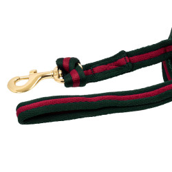 Longe de travail nylon rembourrée attachable au licol Umbria Equitazione Vert chasseur / bordeaux