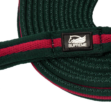 Longe de travail nylon rembourrée attachable au licol Umbria Equitazione Vert chasseur / bordeaux