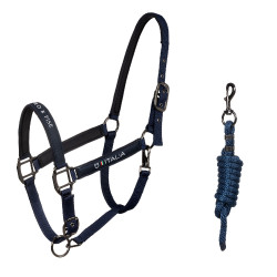 Licol Equestro x FISE doublé et réglable Marine blazer Bleu marine