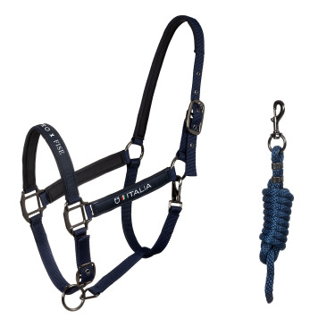 Licol Equestro x FISE doublé et réglable Marine blazer Bleu marine