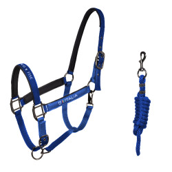 Licol Equestro x FISE doublé et réglable Bleu de savoie Licol Equestro x FISE doublé et réglable Bleu de savoie