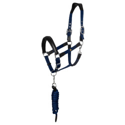 Licol ergonomique Equestro avec inserts en cuir Noir / marine Bleu marine Licol ergonomique Equestro avec inserts en cuir Noir / marine Bleu marine