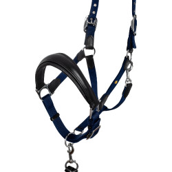 Licol ergonomique Equestro avec inserts en cuir Noir / marine Bleu marine Licol ergonomique Equestro avec inserts en cuir Noir / marine Bleu marine