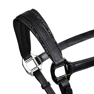 Licol en cuir Equestro anatomique Diamond Noir Licol en cuir Equestro anatomique Diamond Noir