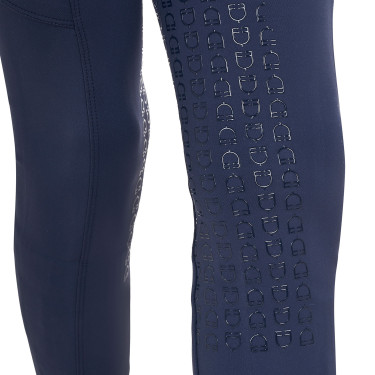 Legging fille Equestro x FISE full grip coupe slim Marine blazer Bleu marine