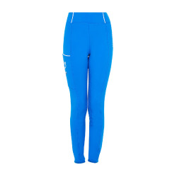 Legging fille Equestro x FISE full grip coupe slim Bleu de savoie