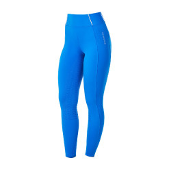Legging femme Equestro x FISE full grip coupe slim Bleu de savoie