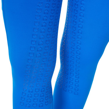 Legging femme Equestro x FISE full grip coupe slim Bleu de savoie