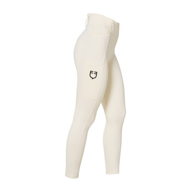 Legging femme Equestro taille haute avec passants de ceinture Blanc antique Beige Legging femme Equestro taille haute avec passants de ceinture Blanc antique Beige