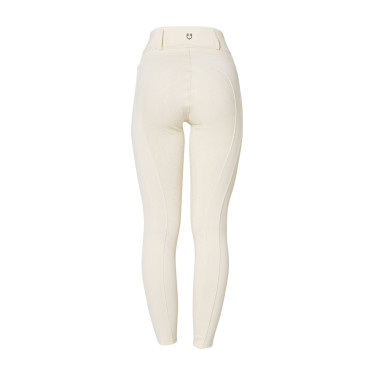 Legging femme Equestro taille haute avec passants de ceinture Blanc antique Beige Legging femme Equestro taille haute avec passants de ceinture Blanc antique Beige