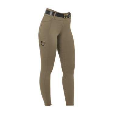 Legging femme Equestro taille haute avec passants de ceinture Walnut Marron