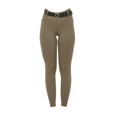 Legging femme Equestro taille haute avec passants de ceinture Walnut Marron