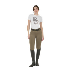 Legging femme Equestro taille haute avec passants de ceinture Walnut Marron