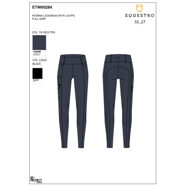 Legging femme Equestro taille haute avec passants de ceinture Marine blazer Bleu marine Legging femme Equestro taille haute avec passants de ceinture Marine blazer Bleu marine
