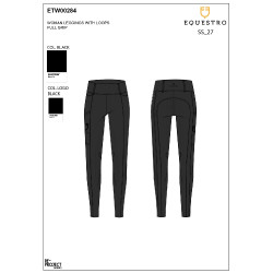 Legging femme Equestro taille haute avec passants de ceinture Noir Legging femme Equestro taille haute avec passants de ceinture Noir
