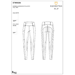 Legging femme Equestro taille haute avec passants de ceinture Blanc