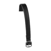 Lanières d’éperons double cuir boucle silver Equestro Noir