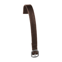 Lanières d’éperons double cuir boucle silver Equestro Marron foncé