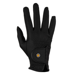 Gants unisexes Equestro rembourrés en cuir synthétique fermeture auto-agrippante Noir