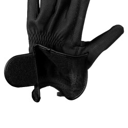 Gants unisexes Equestro rembourrés en cuir synthétique fermeture auto-agrippante Noir