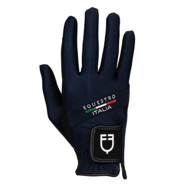 Gants en tissu technique Equestro X FISE Marine blazer Bleu marine