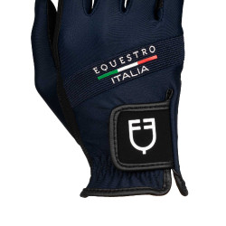 Gants en tissu technique Equestro X FISE Marine blazer Bleu marine