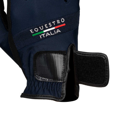Gants en tissu technique Equestro X FISE Marine blazer Bleu marine