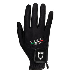 Gants en tissu technique Equestro X FISE Noir Gants en tissu technique Equestro X FISE Noir