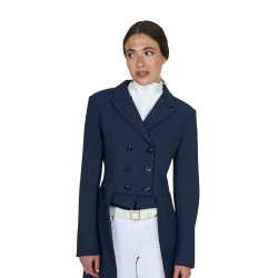 Frac femme Equestro en tissu technique avec strass Marine blazer Bleu marine Frac femme Equestro en tissu technique avec strass Marine blazer Bleu marine