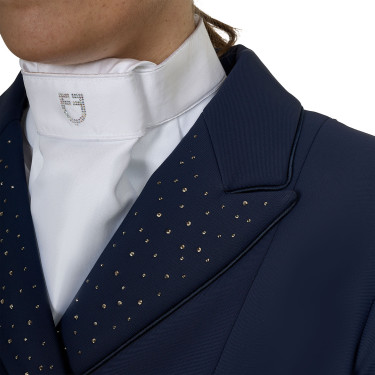 Frac femme Equestro en tissu technique avec strass Marine blazer Bleu marine Frac femme Equestro en tissu technique avec strass Marine blazer Bleu marine
