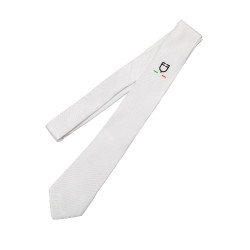 Cravate de concours Equestro x FISE logo brodé Blanc