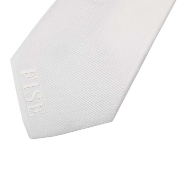 Cravate de concours Equestro x FISE logo brodé Blanc