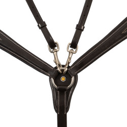 Collier de chasse équitation Equestro cuir avec martingale
