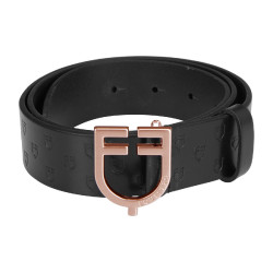 Ceinture d’équitation cuir noir boucle rose gold Equestro Ceinture d’équitation cuir noir boucle rose gold Equestro