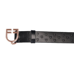 Ceinture d’équitation cuir noir boucle rose gold Equestro Ceinture d’équitation cuir noir boucle rose gold Equestro