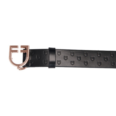 Ceinture d’équitation cuir noir boucle rose gold Equestro Ceinture d’équitation cuir noir boucle rose gold Equestro