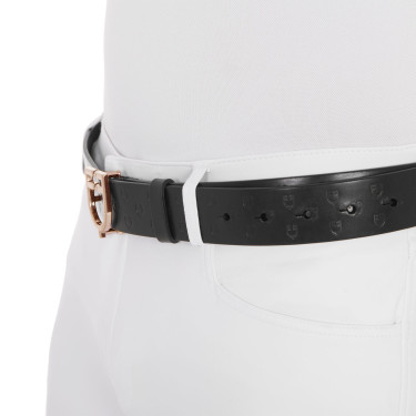 Ceinture d’équitation cuir noir boucle rose gold Equestro Ceinture d’équitation cuir noir boucle rose gold Equestro