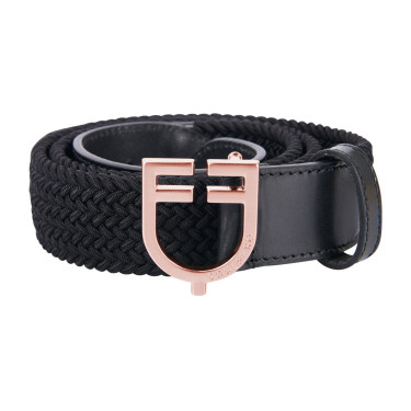 Ceinture d’équitation cuir élastique boucle rose gold