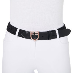 Ceinture d’équitation cuir élastique boucle rose gold