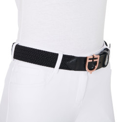 Ceinture d’équitation cuir élastique boucle rose gold