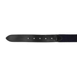 Ceinture élastique Equestro avec boucle logo noir Marine Bleu marine
